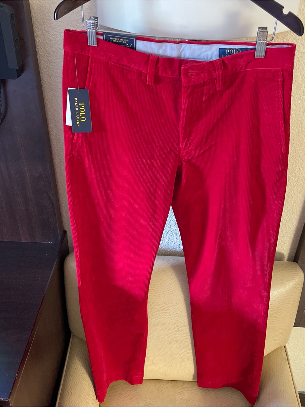 Polo By Ralph Lauren Bright Red Corduroy Men’s Trousers